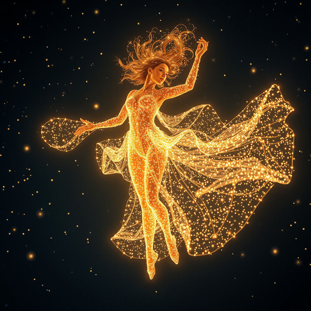 Ethereal Light Dancer Among the Stars