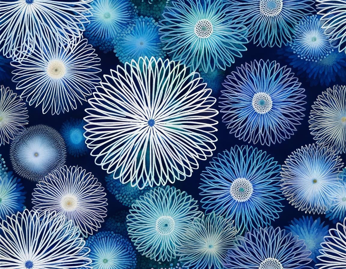 Ethereal Aster in Pointillist Autumn Dreamscape