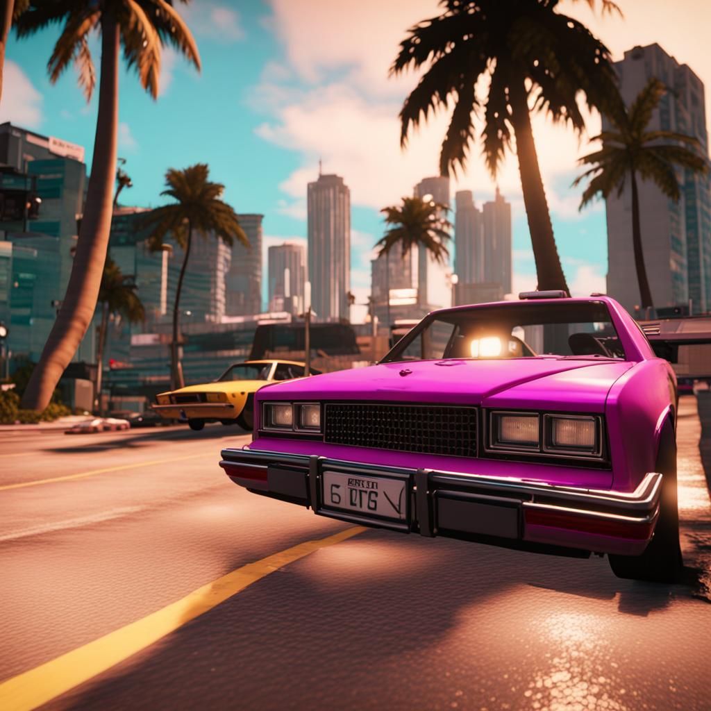 GTA Vice City Inspired 3D Game Scene