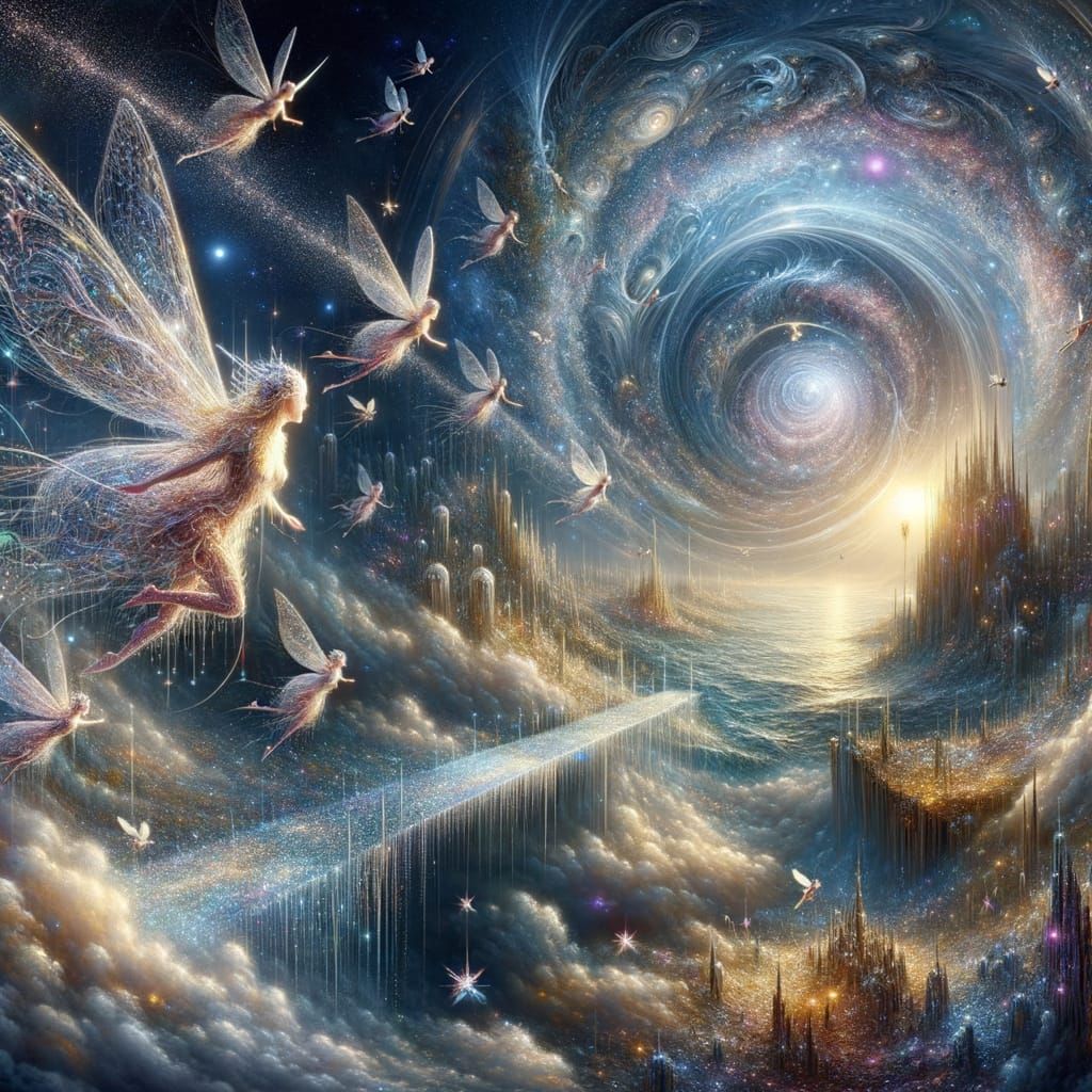 Magical Fairy Realm with Ethereal Bridge