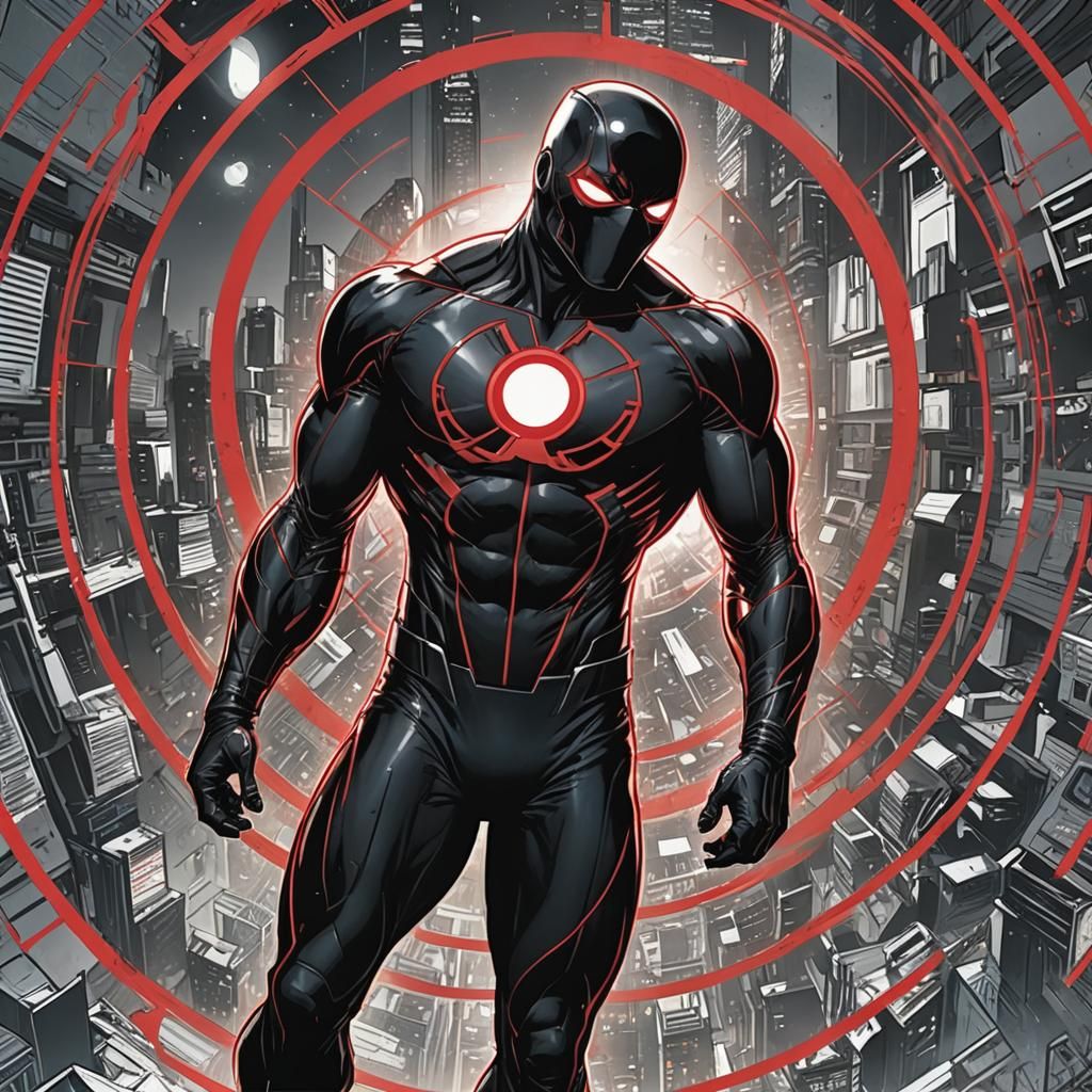 Man in Spandex Suit: Comic Book Art