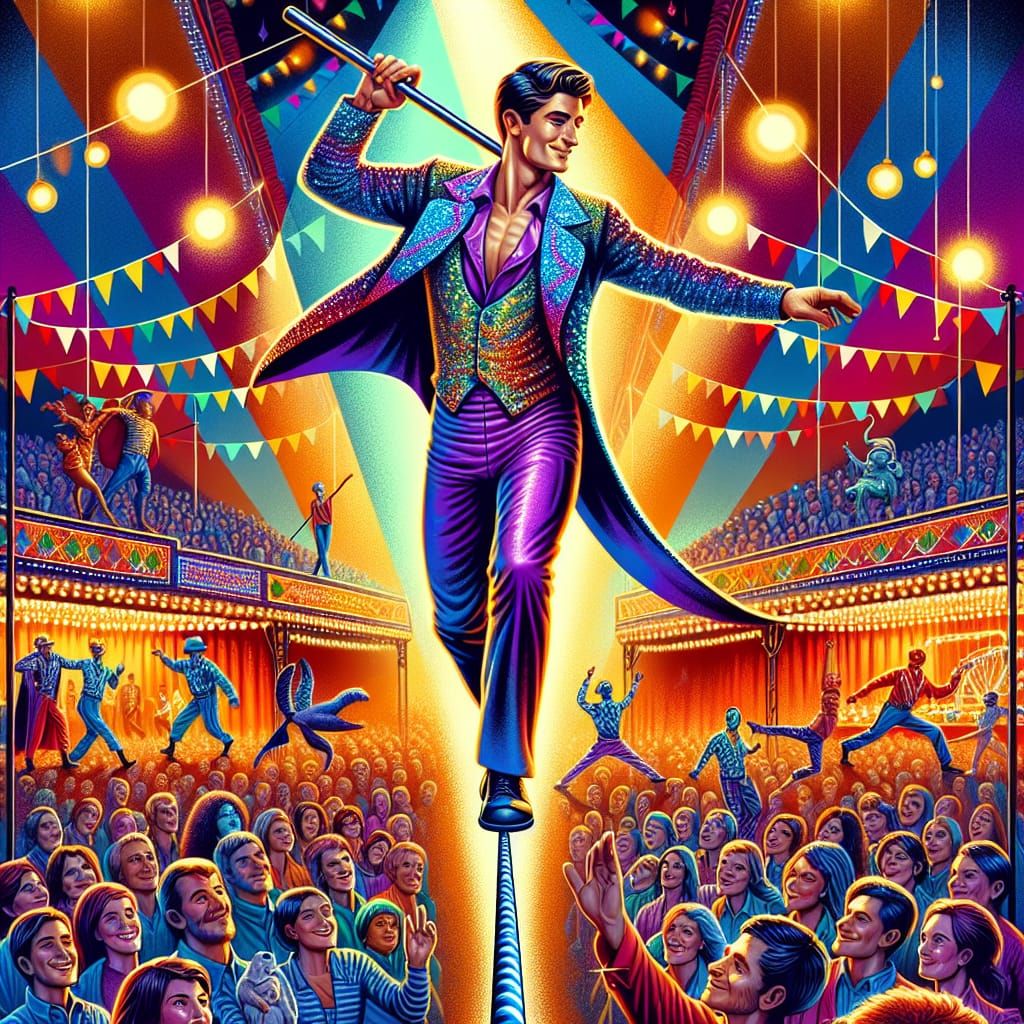 Circus tightrope walker