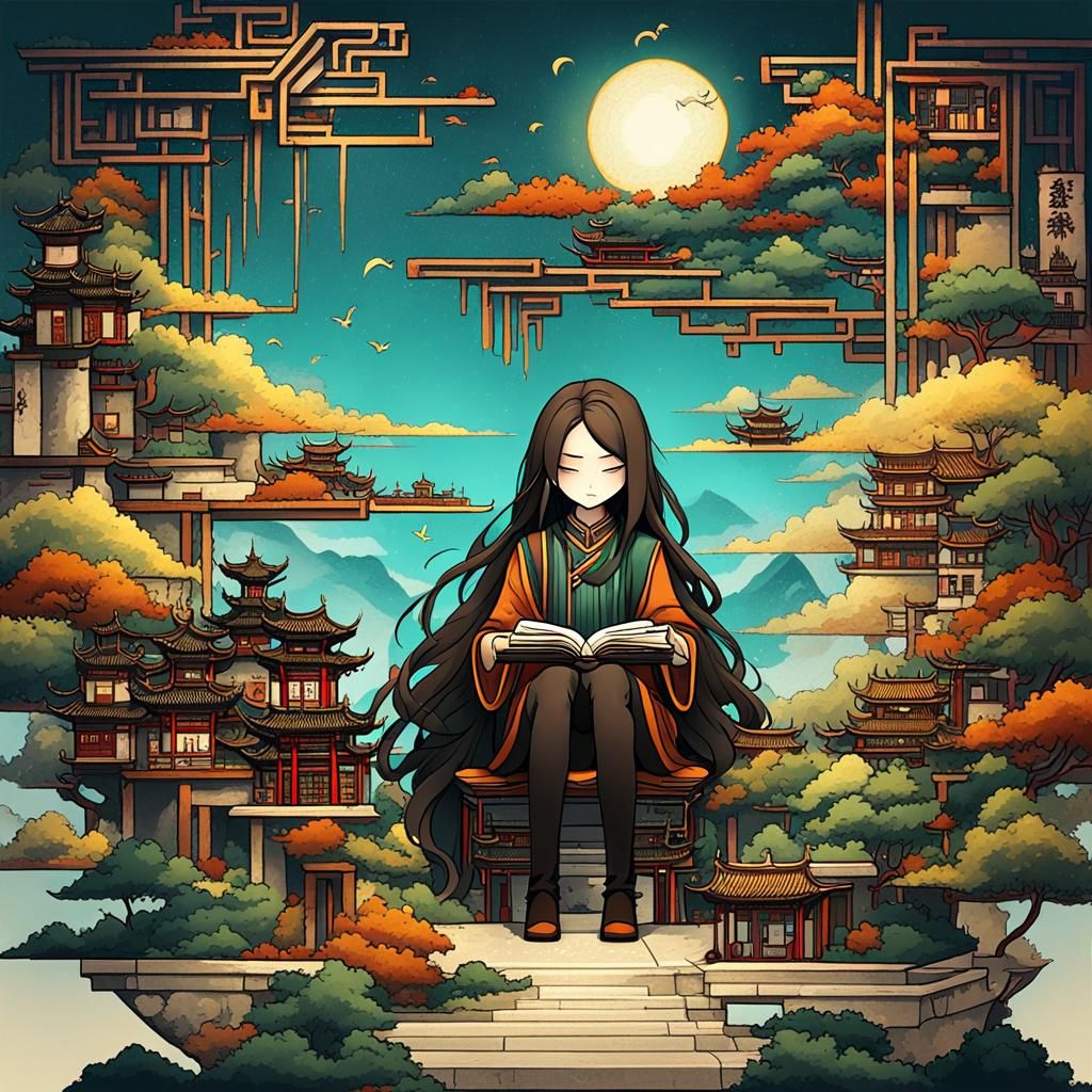 Mystical Designer with Dragon Amulet and Fox Spirit