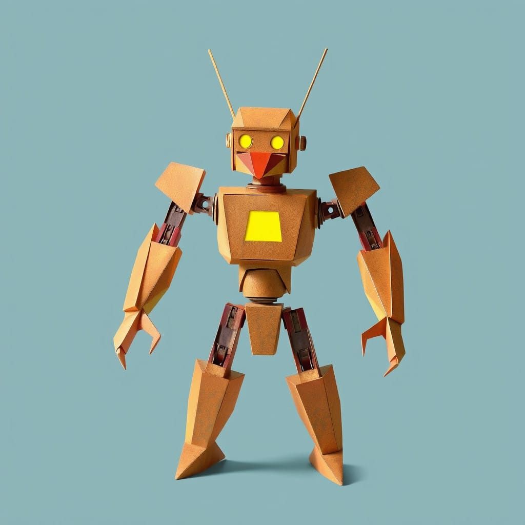 Origami Robots in a German Expressionist Style