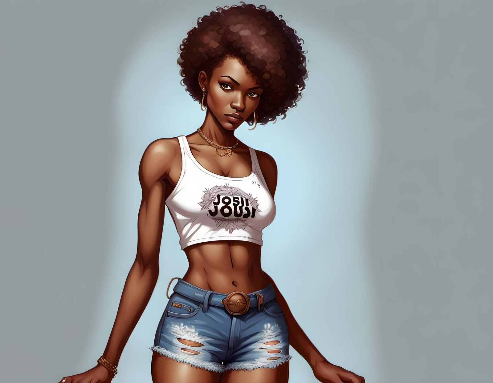 Mystical Fantasy Art: Woman in Daisy Dukes