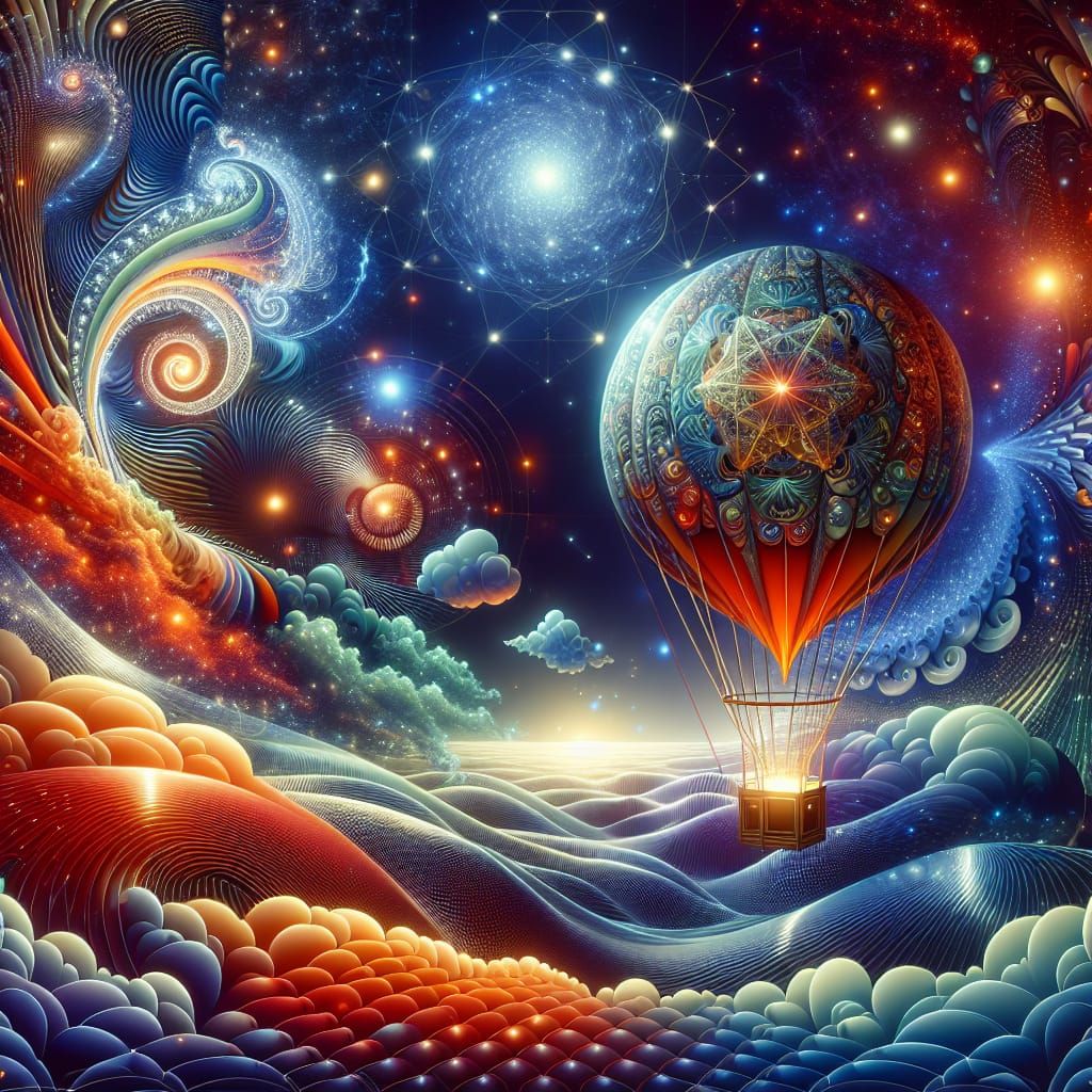 Hot Air Balloon Delivers Solar System: Abstract Fractal Art