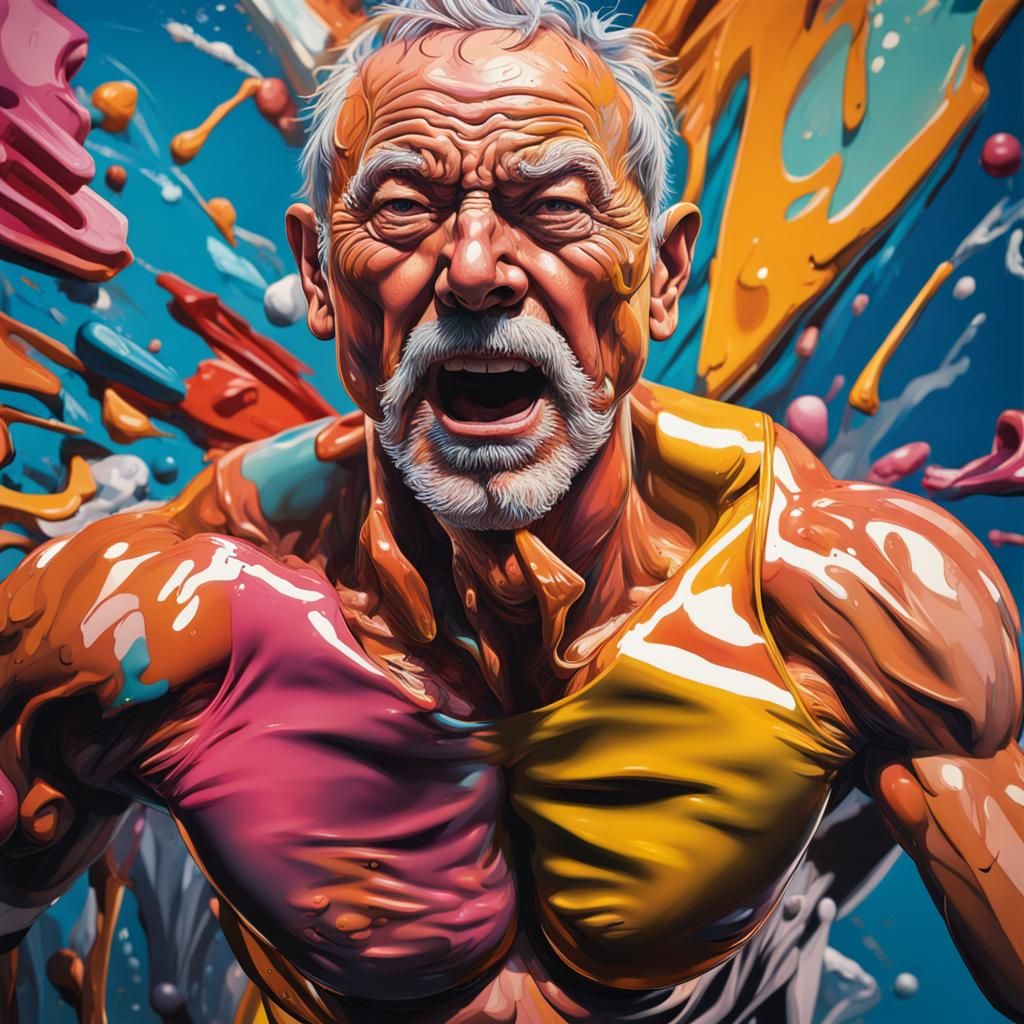 Maximalist Gym Scene by Dieter Roth, Hyperdetailed