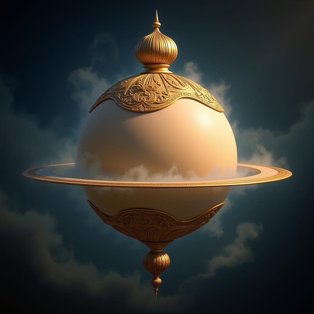 Planet Venus with Art Nouveau Rococo Architecture