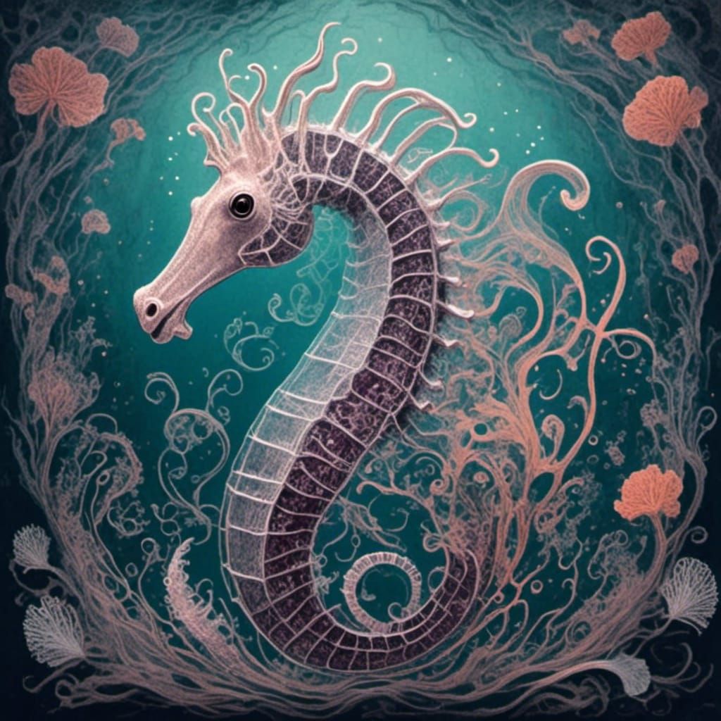 Steampunk Seahorse Heart