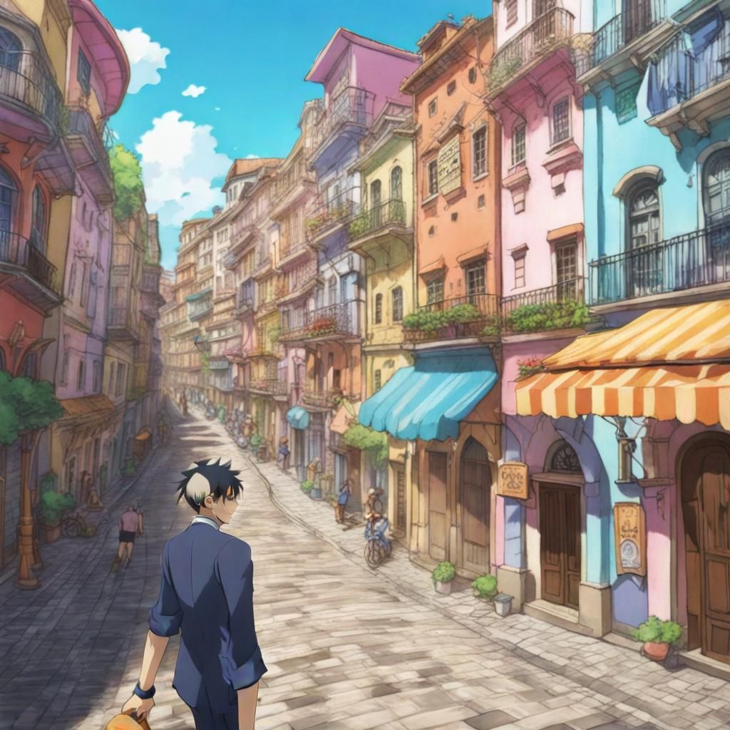 Anime City Dressrosa: Spanish Architecture and Colorful Stre...