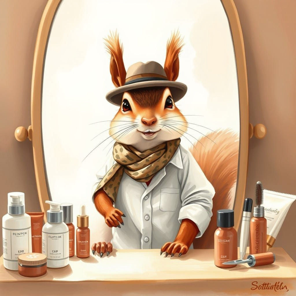 Groomed Squirrel in Modern attire