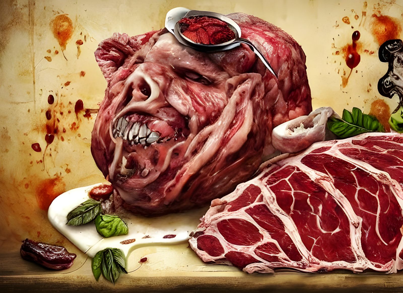 Horrifying Chef Made of Rotten Meat and Food