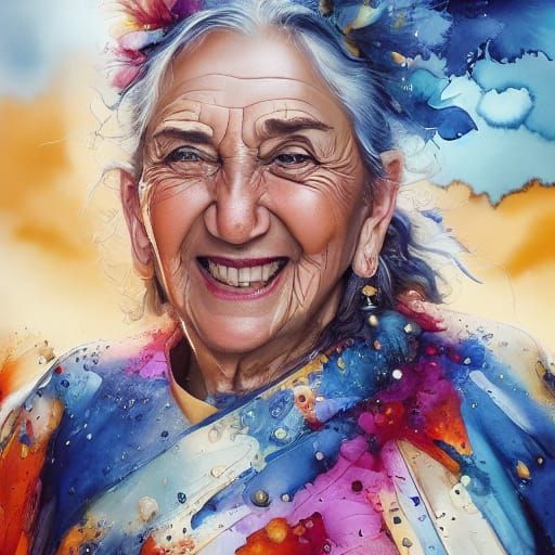 Vibrant Sunrise Portrait in Warm Oil Painting Style