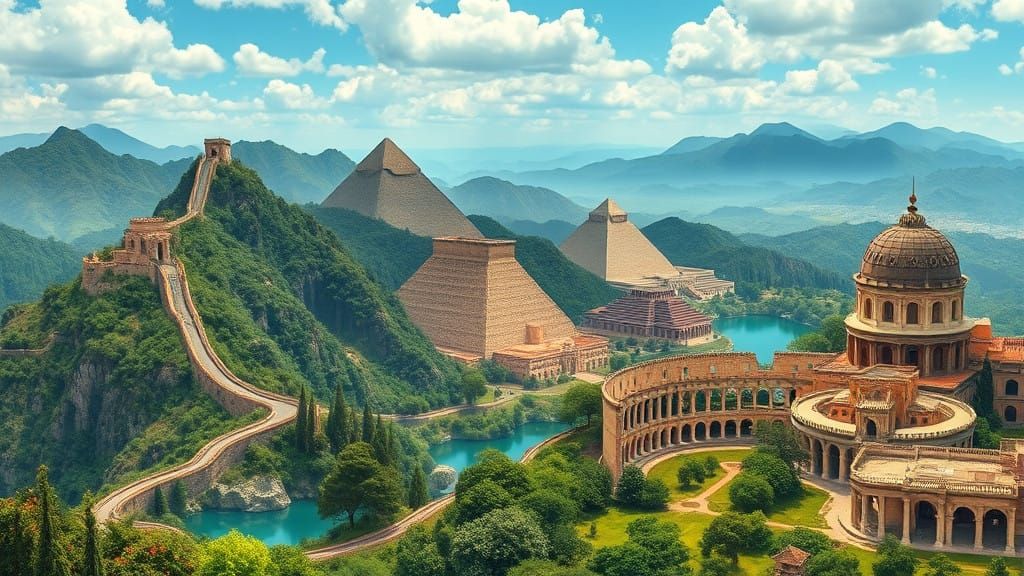 Ancient Wonders Unite in a Vibrant Landscape, Great Wall Mee...