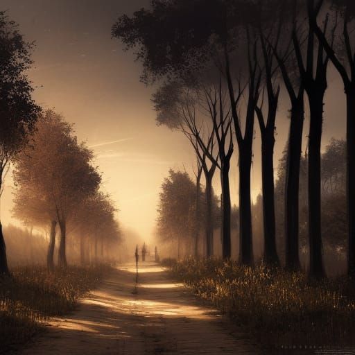 Sunset Dirt Road: A Dark Fantasy Masterpiece