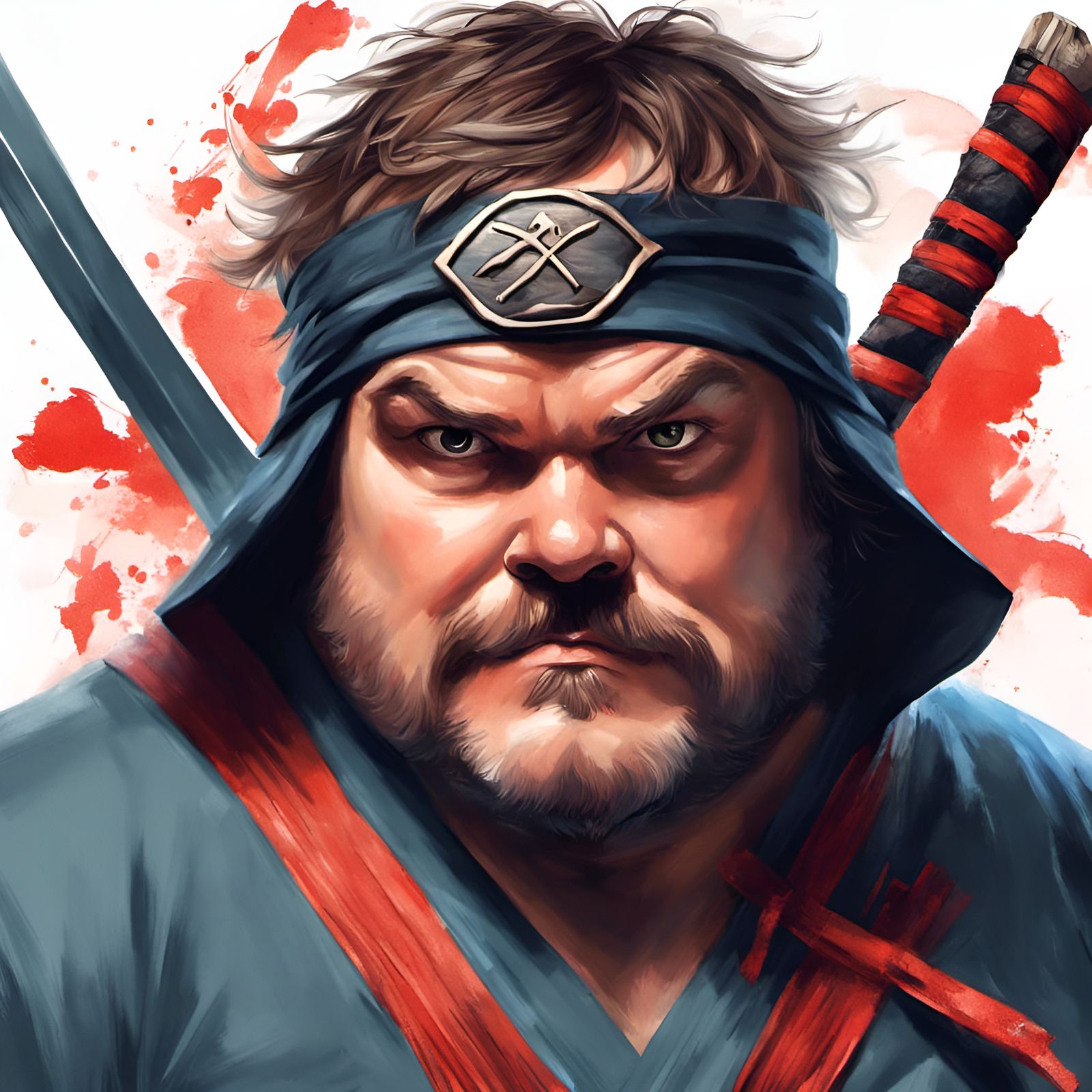 Jack Black as Ninja: Digital Portrait