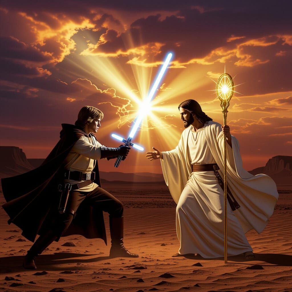 Luke Skywalker and Jesus in Desert Showdown