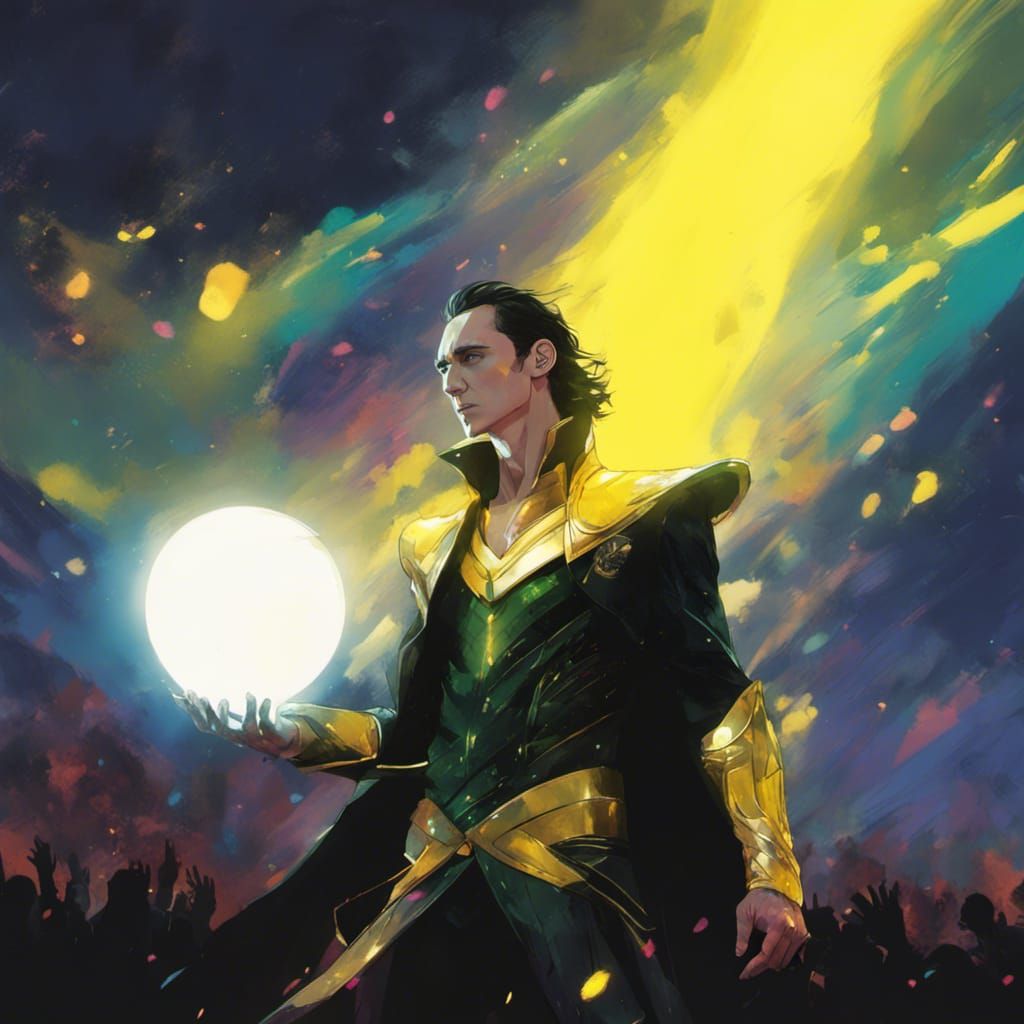 Loki, God of Mischief, in Anime Style