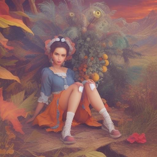 Surreal Clementine Hunter Portrait in Psychedelic CGI