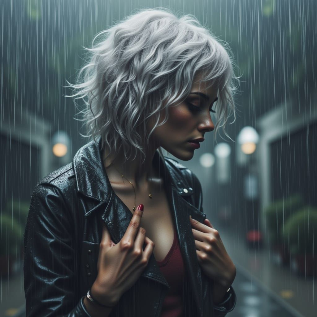 Enchanting Rainy Day Scene with Delicate Textures