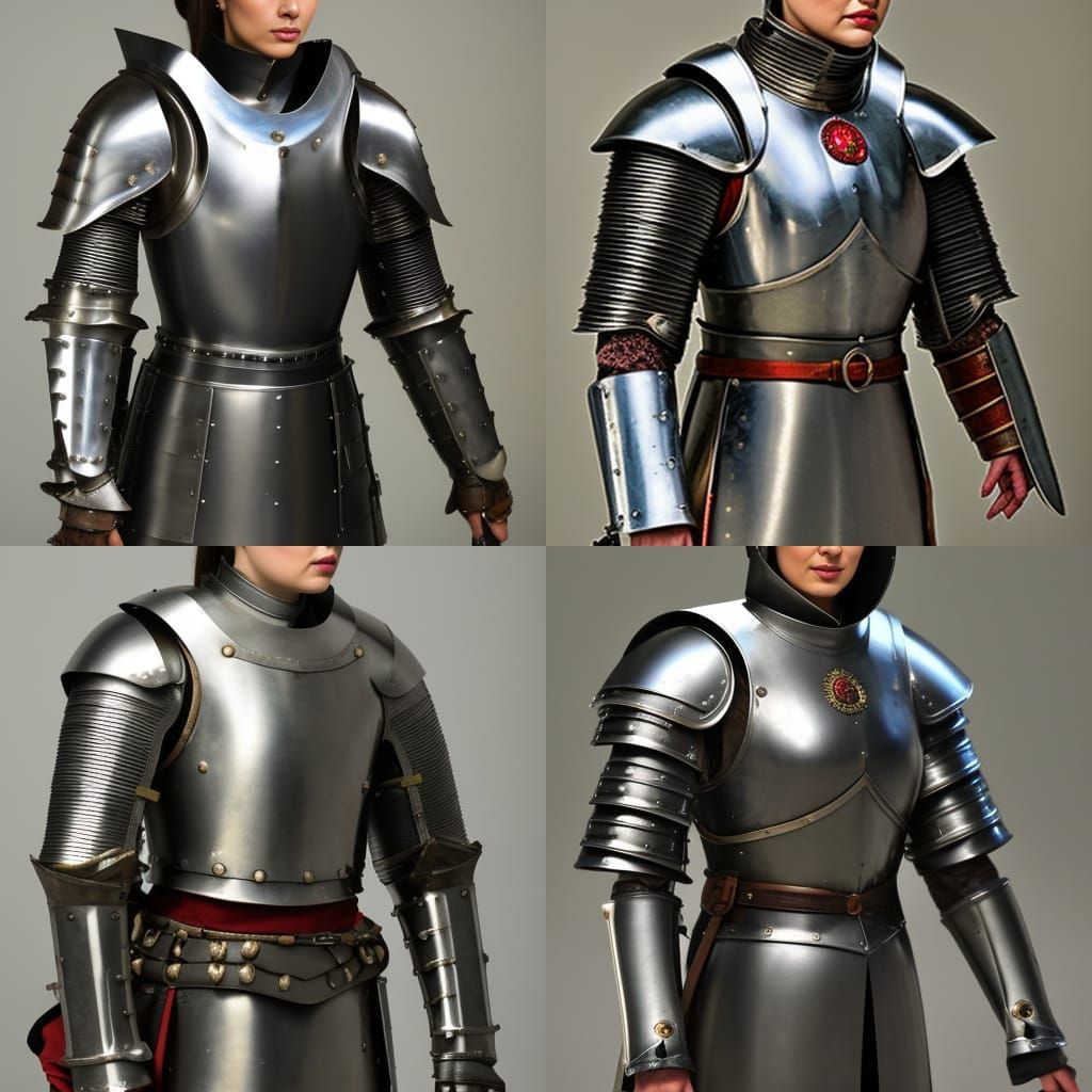 Female Knight in Shining Armor Portrait