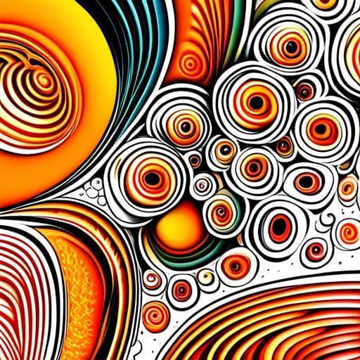 Abstract Fractal Flower Design with 3D Shading