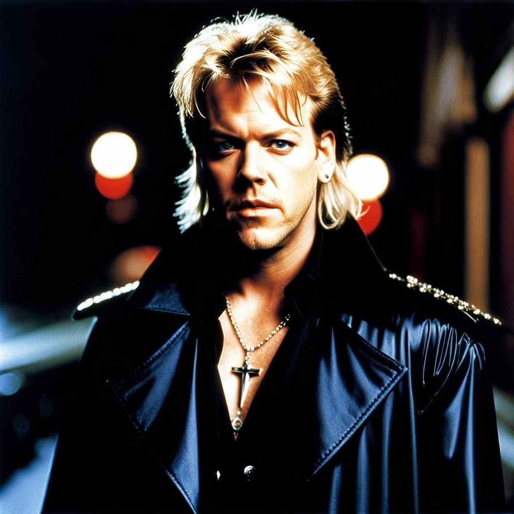 1980s Vampire with Fangs in High Contrast