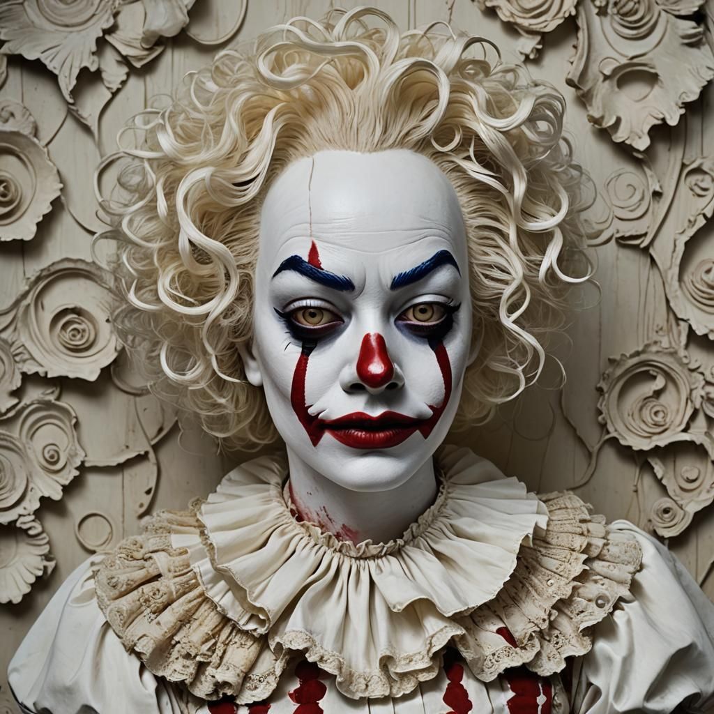 Emma Stone as Clown in Digital Art Style