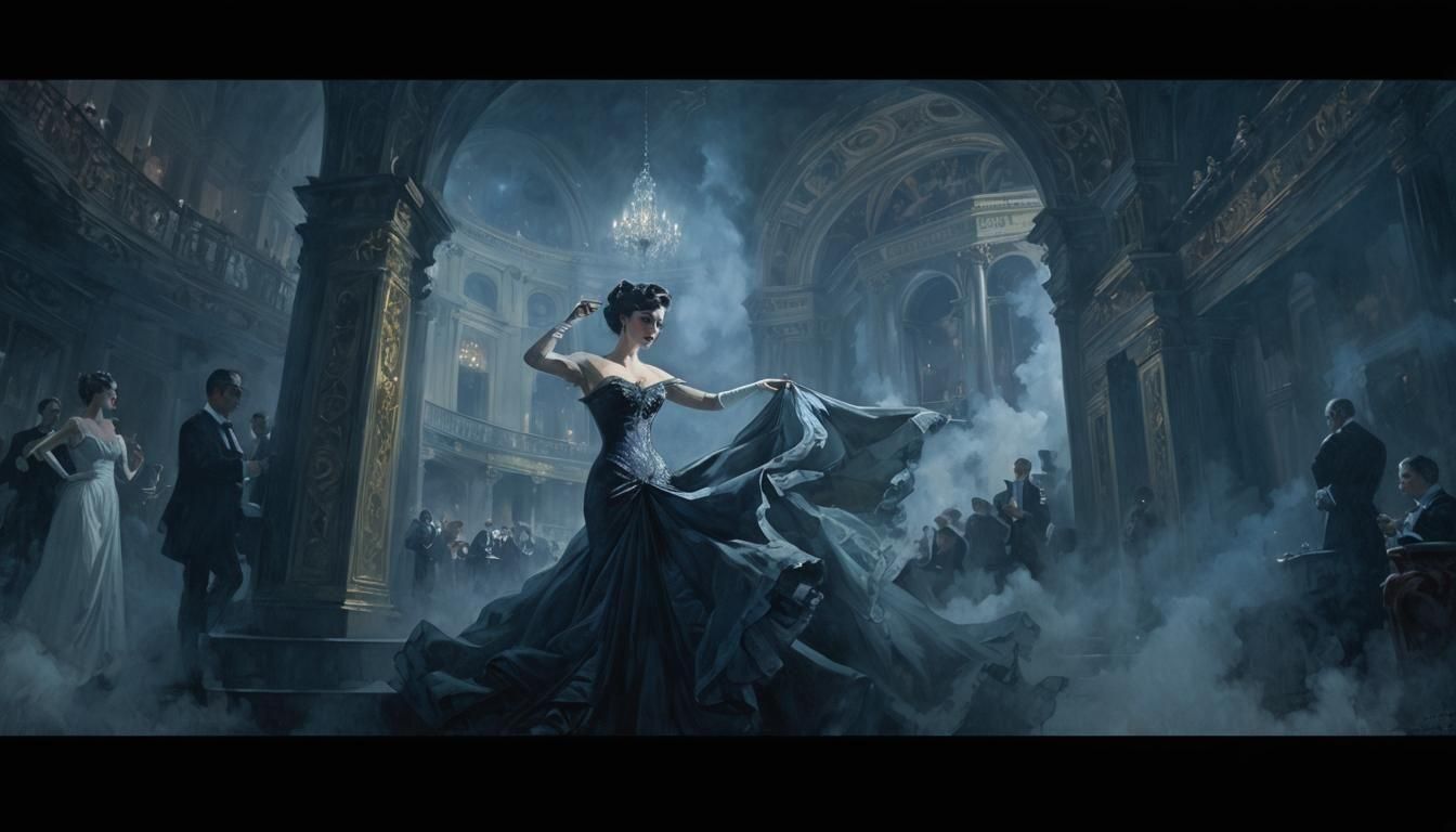 Noir Opera Painting of Secrets and Danger
