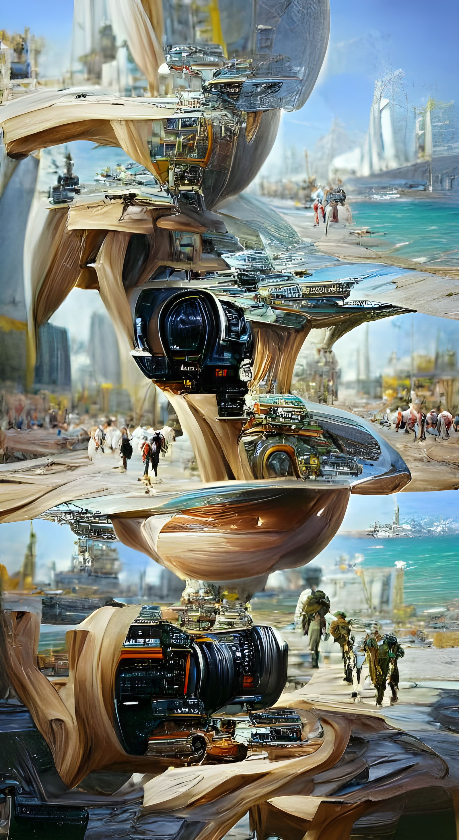 Futuristic Surrealism in Oil Painting Style