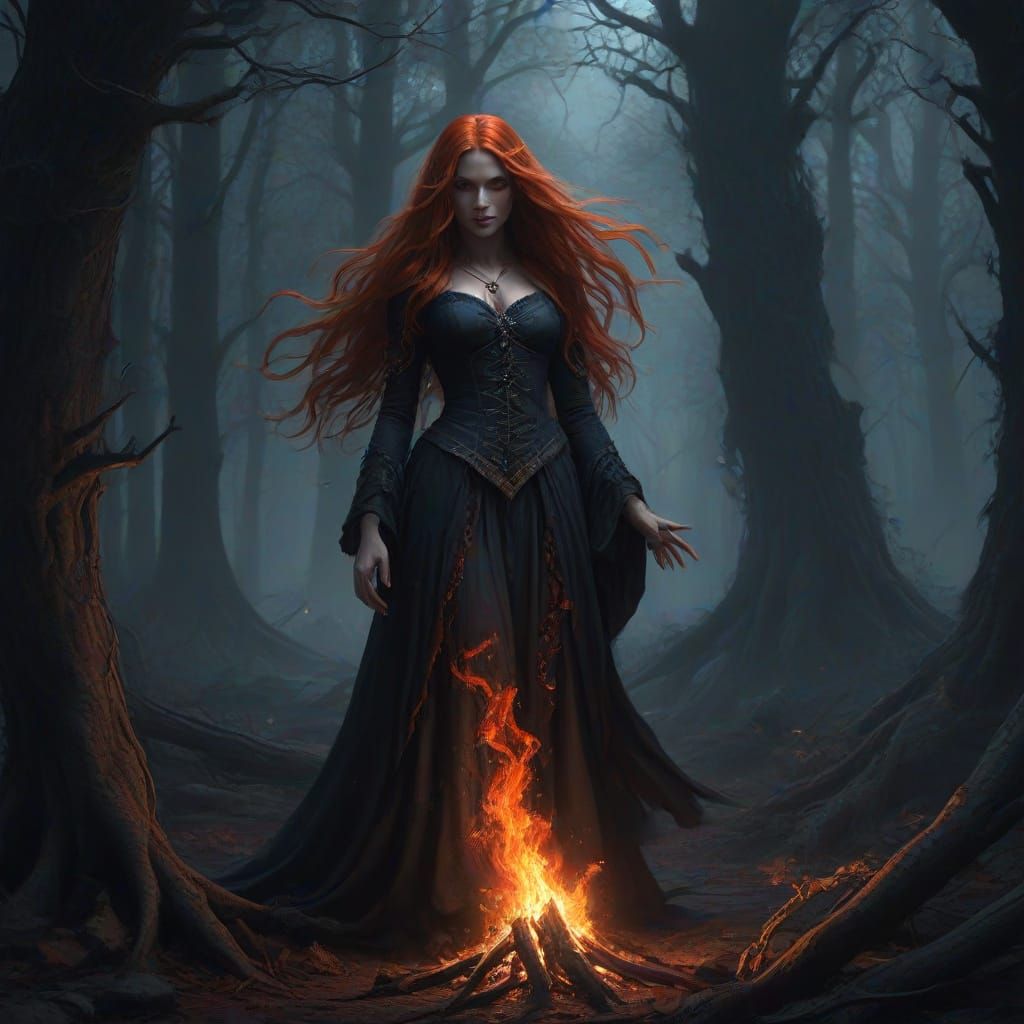 Enchantress of Eternal Night in Dark Fantasy Style