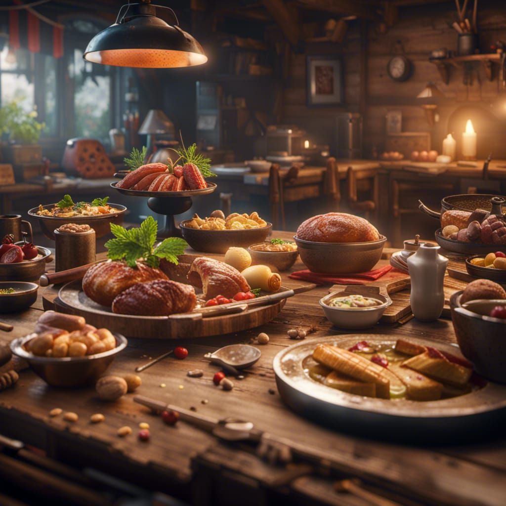 Epic 3D Food Still Life in 8K