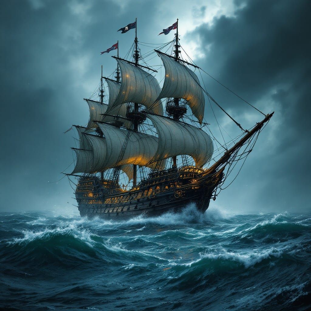 Pirate Ship in Epic Digital Stormscape