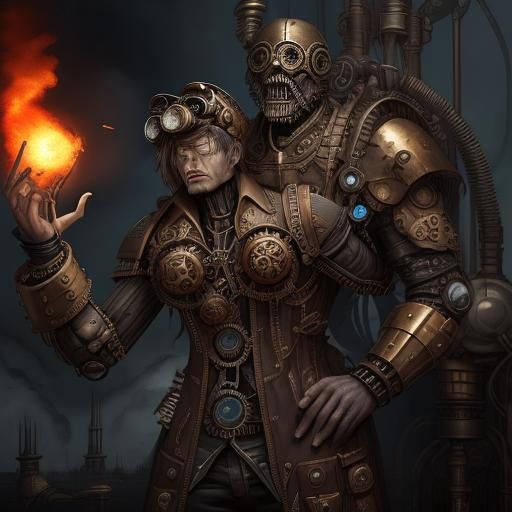 Detailed Steampunk Engine