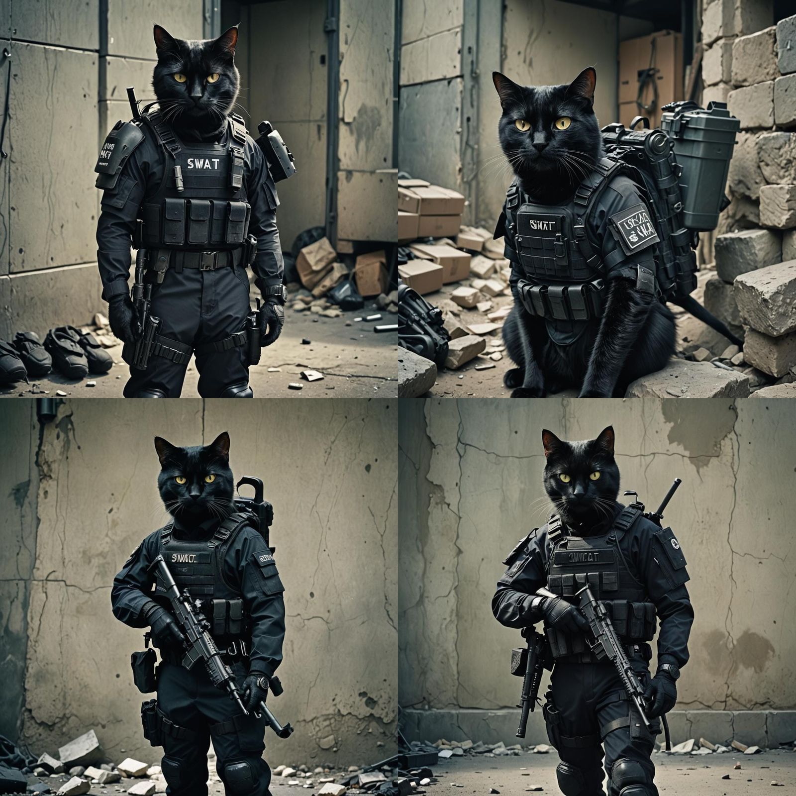 Tactical Cat: A Cinematic Film Still