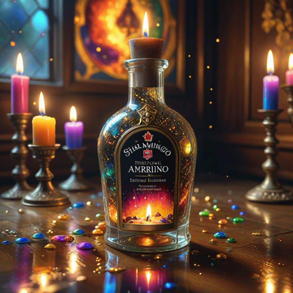 Cosmic Liquid Spill in Magical Tudor Room