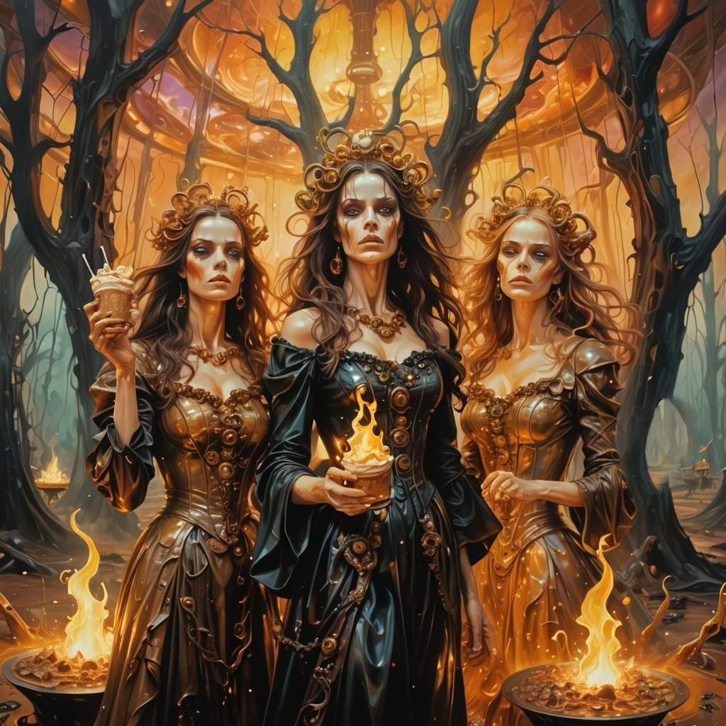 Surreal Landscape with Milkshakes and Vortex, in Dali Style