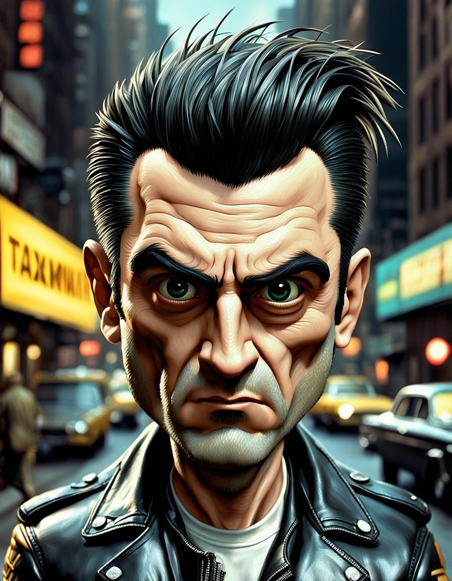 Chibi De Niro with Mohawk, Digital Art
