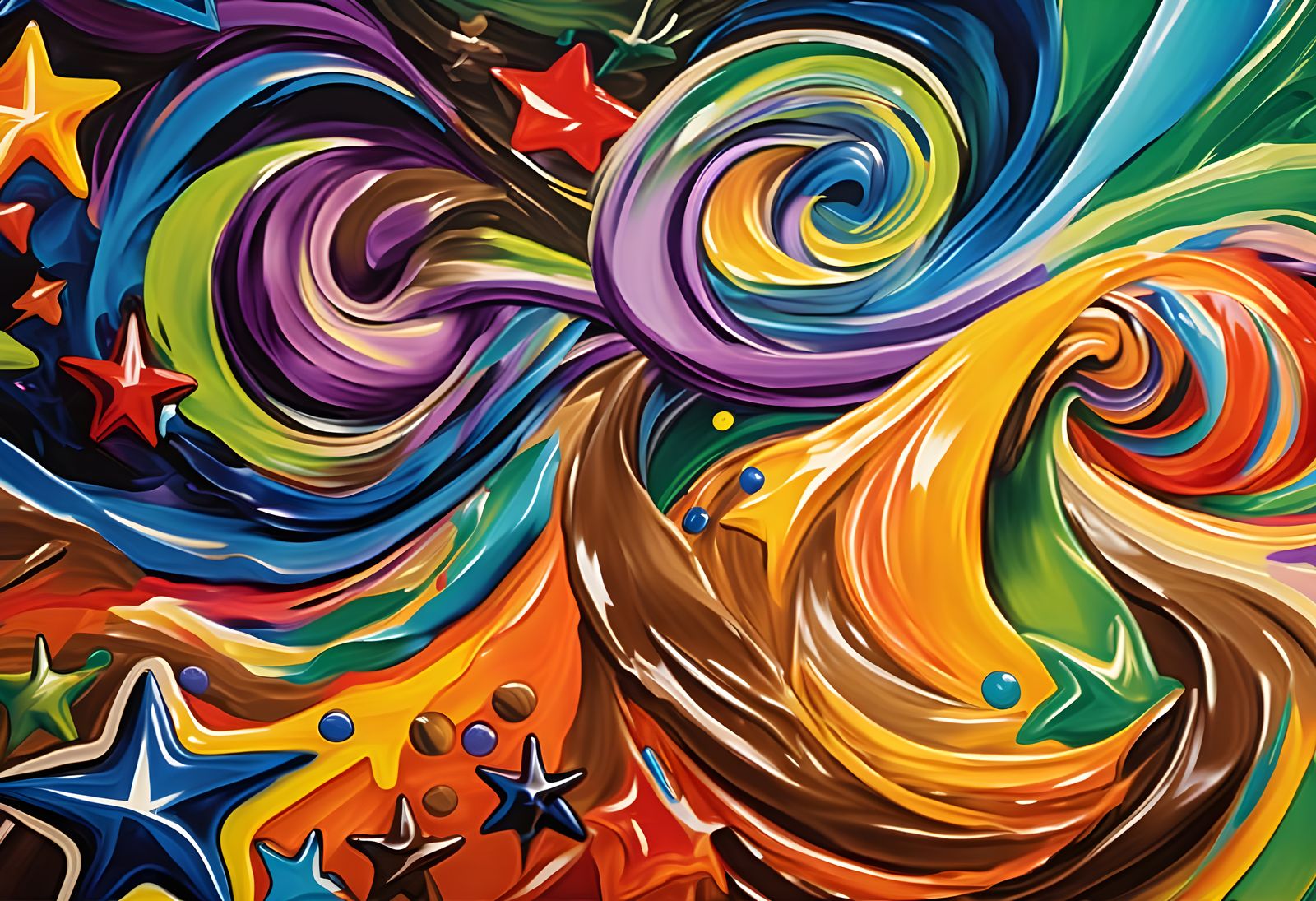 Vortex of Vibrant Colors and Cosmic Stars