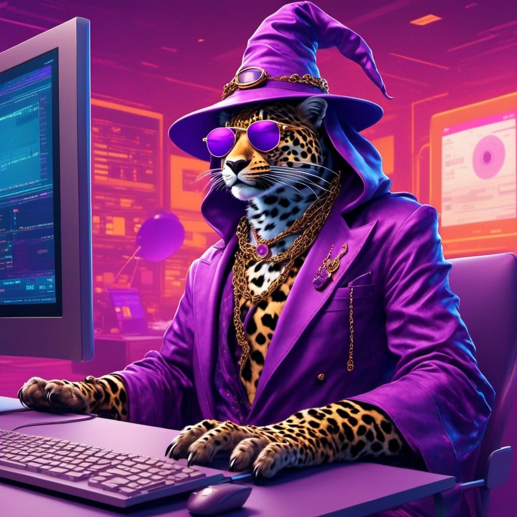 Leopard Humanoid Impatiently Stares at Microwave