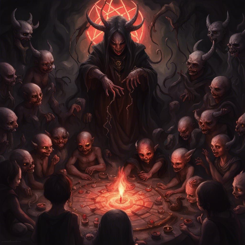 Belial Summoning Ritual: Hyperrealistic Splash Art