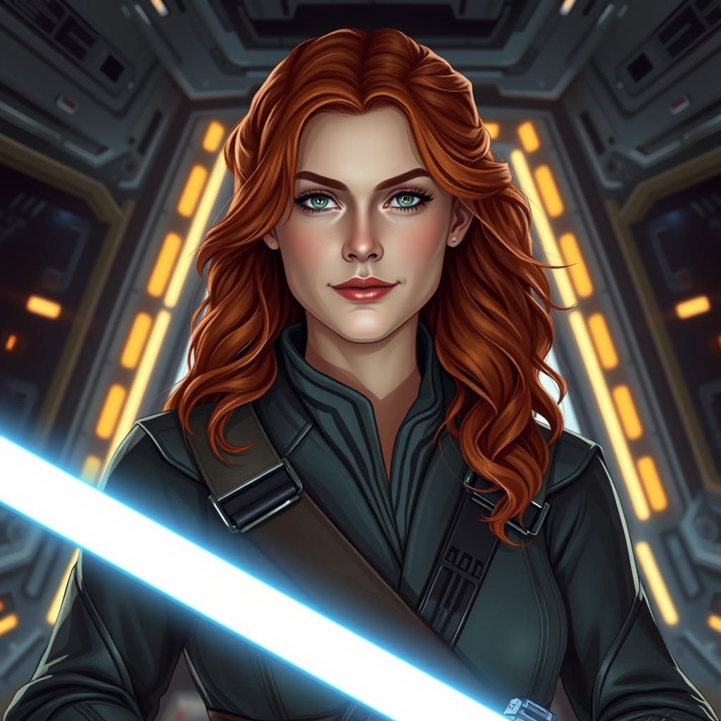 Maverick Jedi Starship Captain in Outer Space