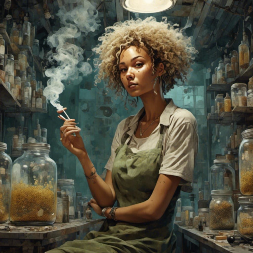 Female Ghost Smokes Pot in Cannabis Dispensary