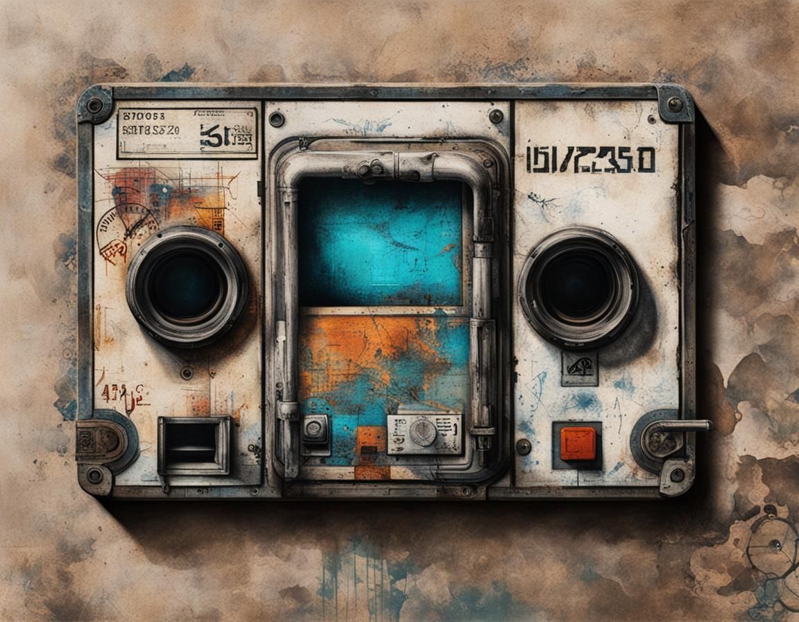 Dystopian Future Postcard with Street Art