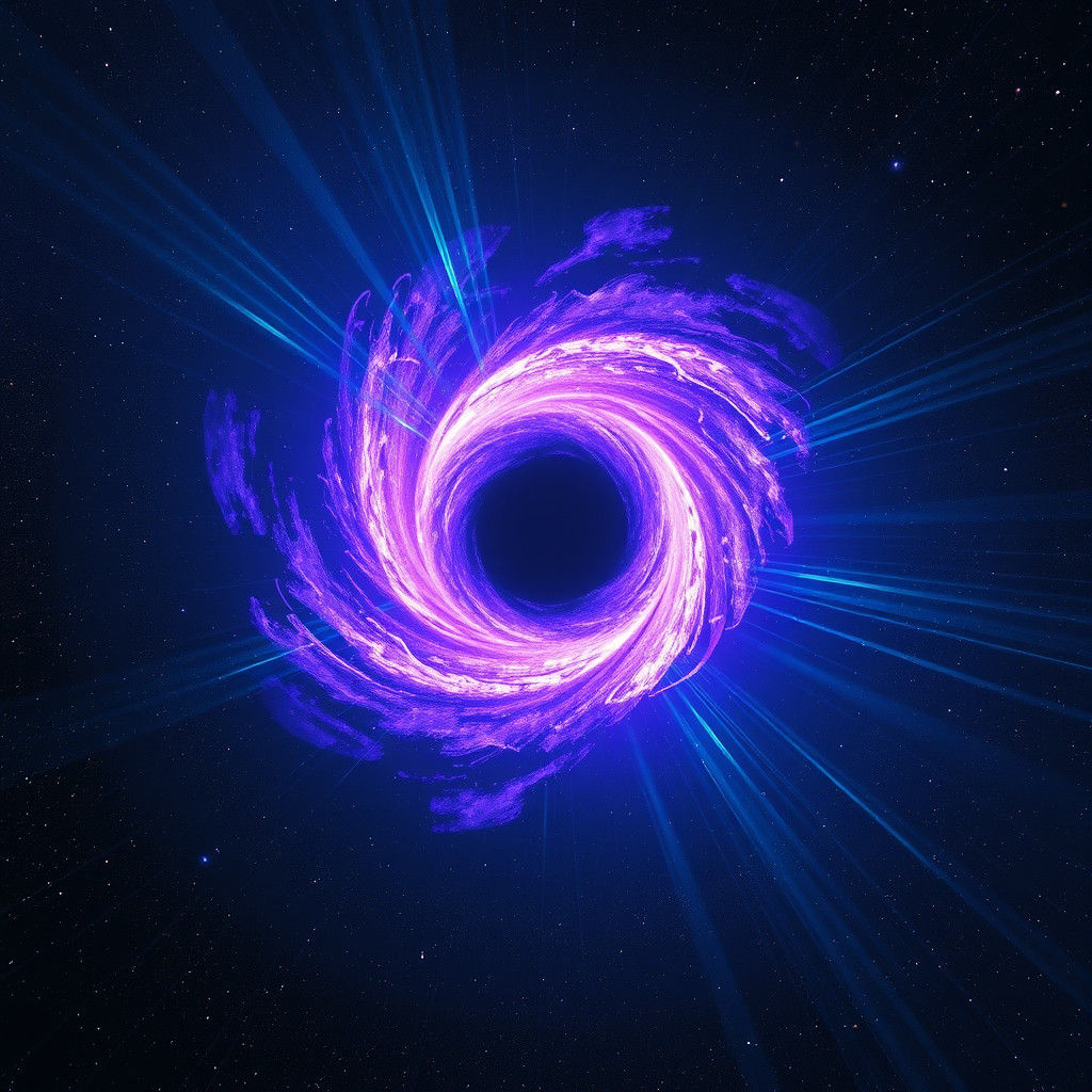 Cosmic Void Black Hole in Matte Painting Style