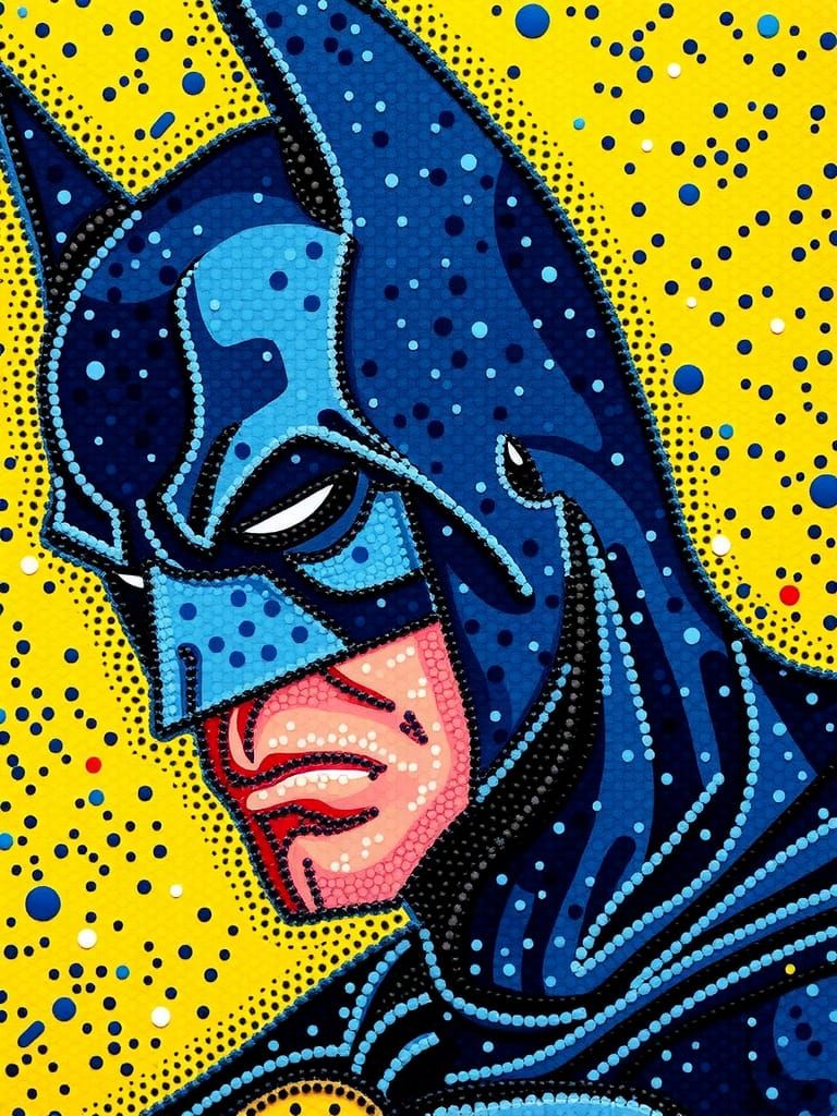 Pointillism Batman Portrait