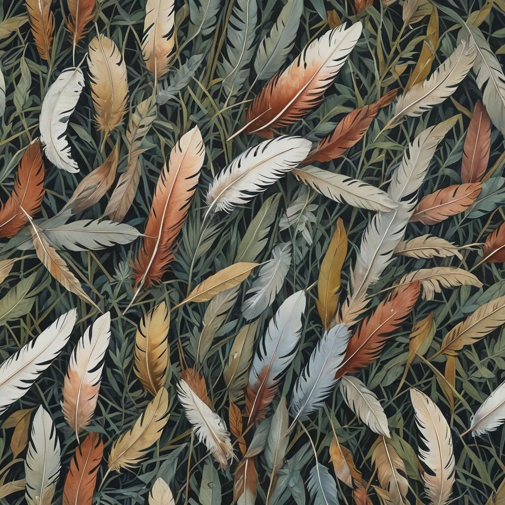 Bird Resting in Fading Light: A Gouache Painting