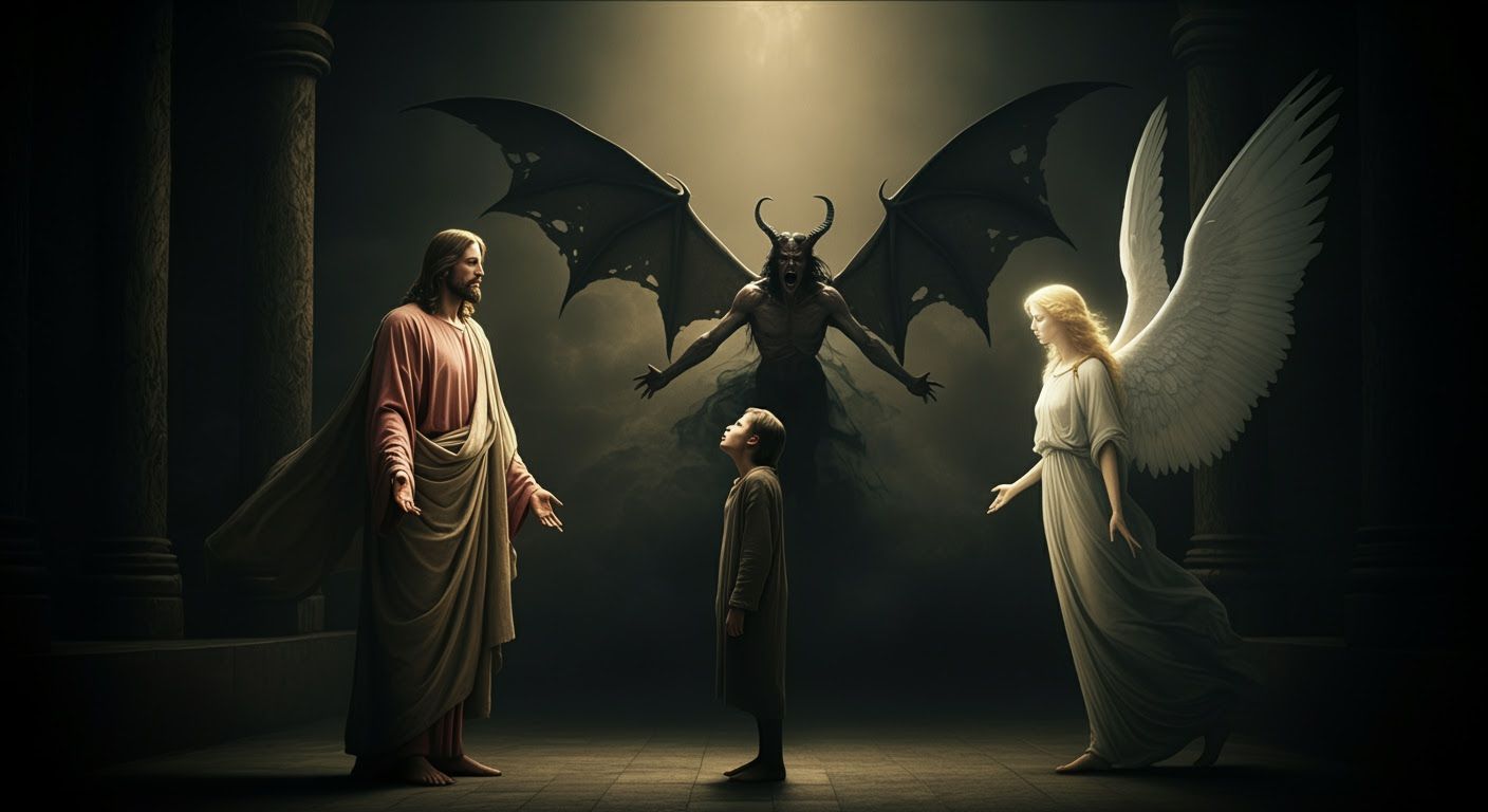 Soul Before Christ: A Dramatic Cinematic Still