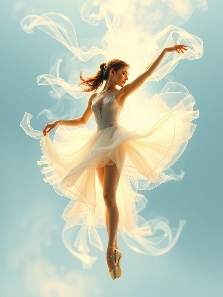 Ethereal Ballerina Emerge from Shimmering Steam