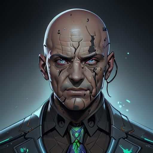 Acid Burned Man in Medical Mask, Detailed Portrait